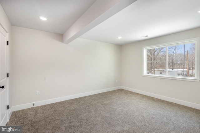 5 Cornwallis Cv, Ruther Glen, VA 22546 - interior space featuring baseboards, visible vents, carpet floors, and recessed lighting