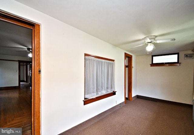 133 Main St, East Greenville, PA 18041 - carpeted empty room with ceiling fan and baseboards