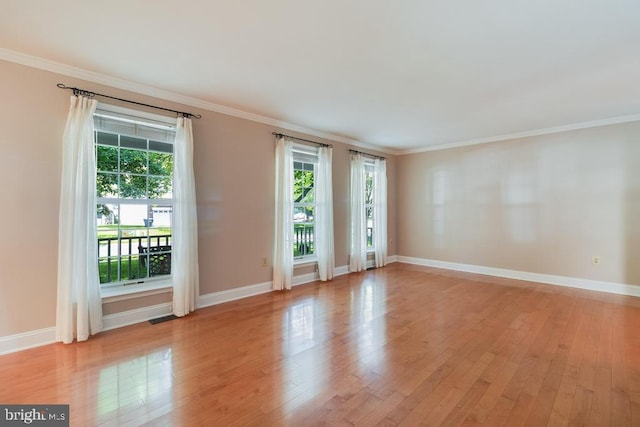 10995 Alcorn Ln, Waldorf, MD 20603 - unfurnished room featuring healthy amount of natural light, light wood-style flooring, crown molding, and baseboards