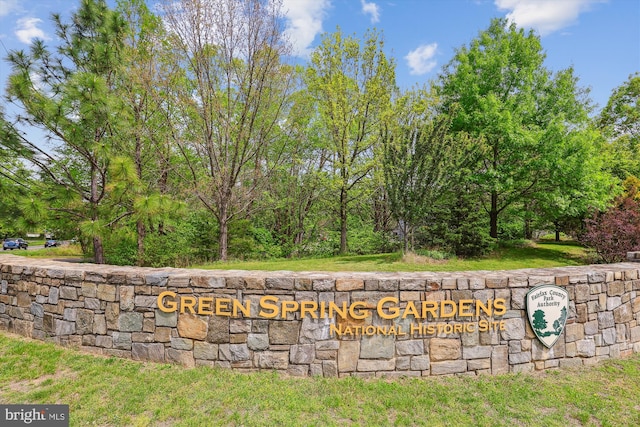view of community sign
