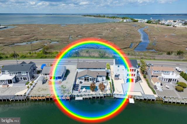 drone / aerial view of a nearby body of water
