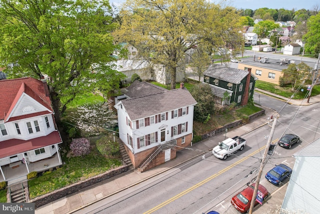 aerial view with a residential view