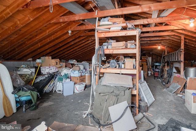 view of unfinished attic
