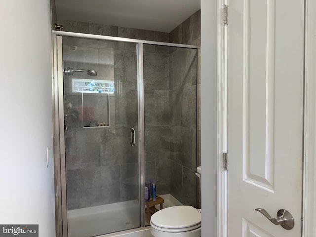 14273 Brandy Ln, Georgetown, DE 19947 - bathroom with a shower stall and toilet