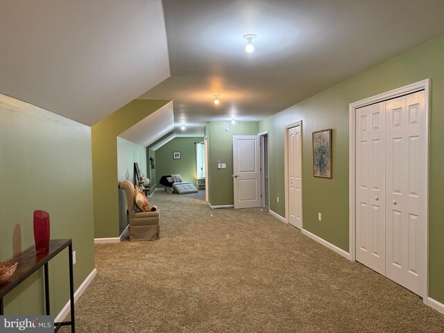 14273 Brandy Ln, Georgetown, DE 19947 - additional living space featuring carpet, vaulted ceiling, and baseboards