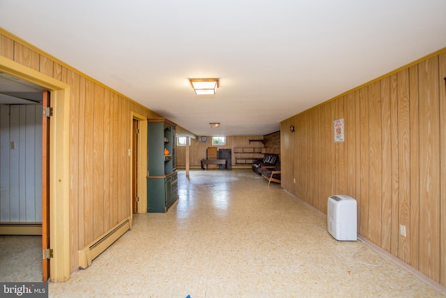 2500 Eberhart Rd, Quakertown, PA 18951 - hallway featuring wooden walls and a baseboard radiator
