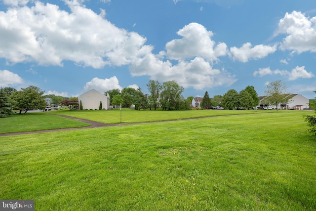 view of home's community featuring a lawn