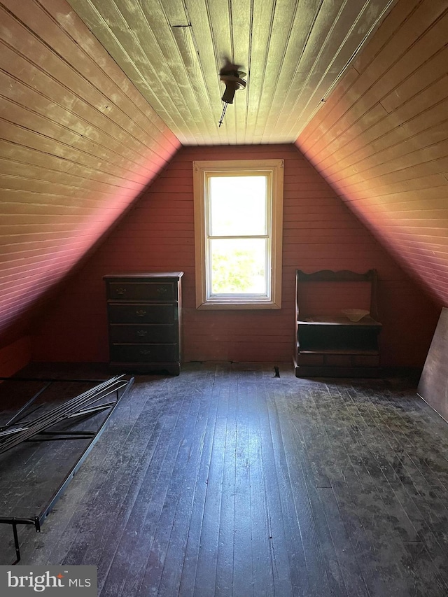 45 W Essex Ave, Lansdowne, PA 19050 - additional living space with lofted ceiling, wooden ceiling, and hardwood / wood-style flooring