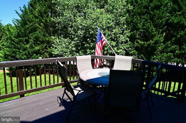 9804 Luck Penny Ct, Bristow, VA 20136 - wooden deck with outdoor dining space