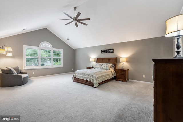 9804 Luck Penny Ct, Bristow, VA 20136 - bedroom featuring lofted ceiling, baseboards, carpet floors, and a ceiling fan