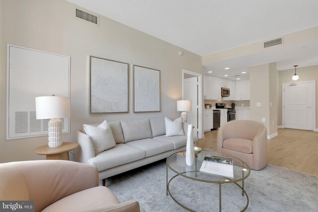 3600 S Glebe Rd Unit 321W, Arlington, VA 22202 - living area featuring light wood-style flooring and baseboards