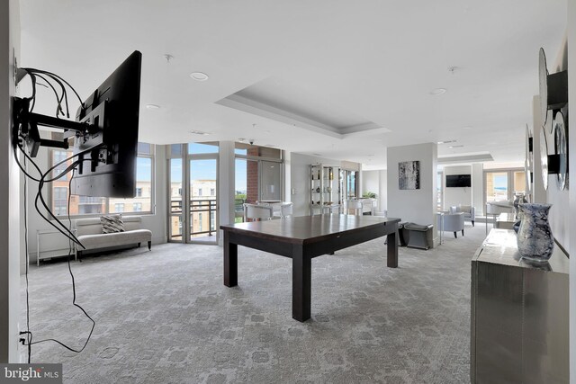 3600 S Glebe Rd Unit 321W, Arlington, VA 22202 - recreation room with light carpet and a raised ceiling