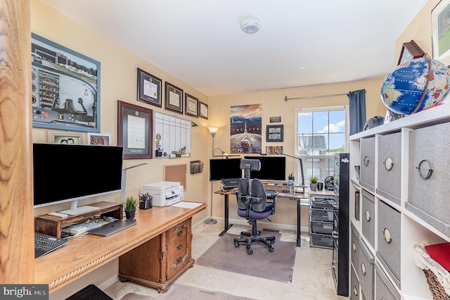 home office featuring baseboards