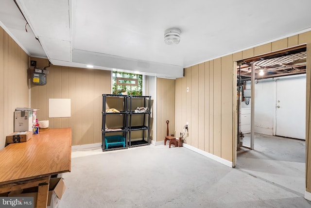 1822 Clearwood Rd, Baltimore, MD 21234 - basement featuring gas meter and wood walls