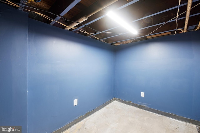 view of finished below grade area