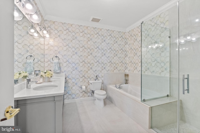 525 Belmont Bay Dr Unit 405, Woodbridge, VA 22191 - full bathroom featuring tile patterned flooring, visible vents, vanity, and crown molding