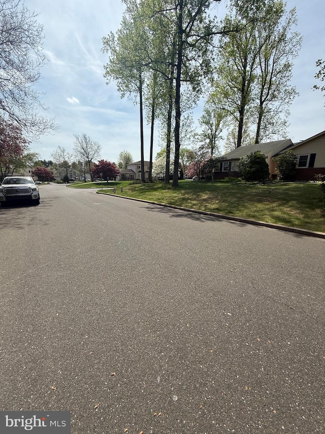 view of street featuring curbs