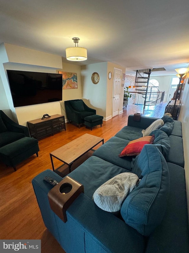 living room featuring wood finished floors