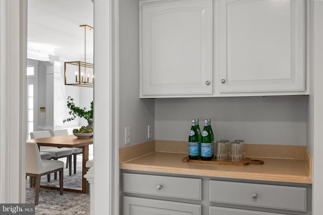 1418 Woodhurst Blvd, Mclean, VA 22102 - bar with a chandelier