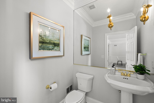 1418 Woodhurst Blvd, Mclean, VA 22102 - half bathroom with crown molding, toilet, and baseboards