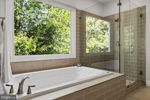 1418 Woodhurst Blvd, Mclean, VA 22102 - full bath with a garden tub, a shower stall, and healthy amount of natural light