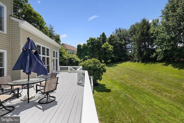 1418 Woodhurst Blvd, Mclean, VA 22102 - wooden deck featuring a yard and outdoor dining area