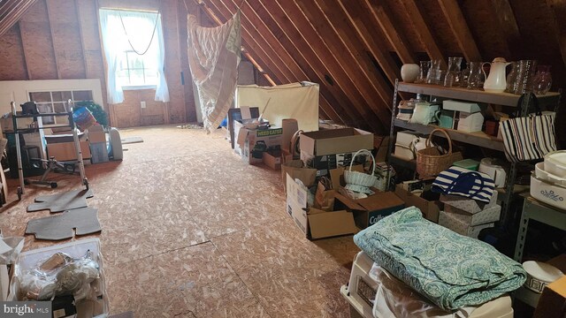 view of unfinished attic