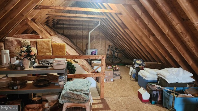 view of unfinished attic