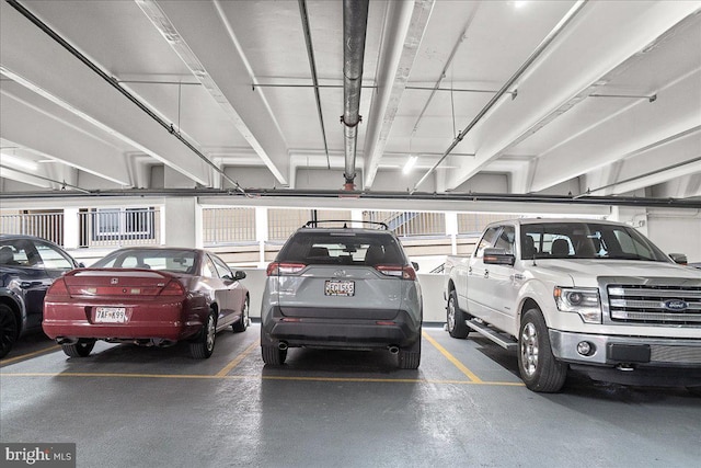 view of parking garage