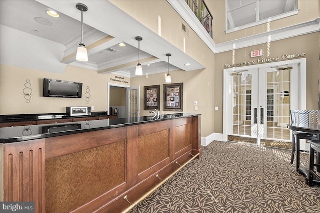 reception featuring french doors and visible vents