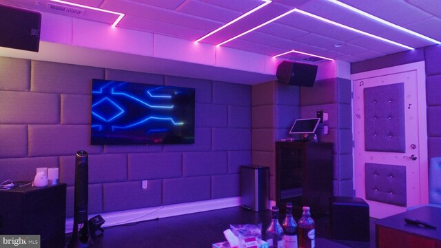 home theater with visible vents