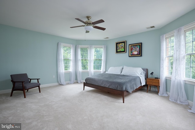 15410 River Rd, Darnestown, MD 20874 - bedroom with baseboards, light carpet, and ceiling fan
