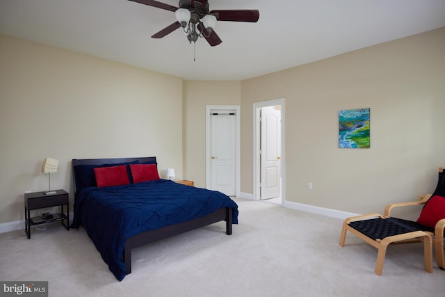 15410 River Rd, Darnestown, MD 20874 - bedroom featuring light colored carpet, baseboards, and a ceiling fan