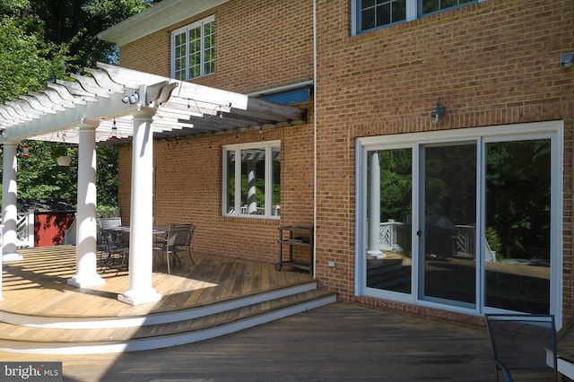 15410 River Rd, Darnestown, MD 20874 - deck with a pergola and outdoor dining space
