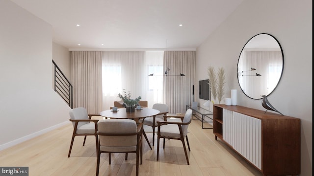 3401 W Lippincott St, Philadelphia, PA 19132 - dining room featuring light wood-style floors, baseboards, and recessed lighting