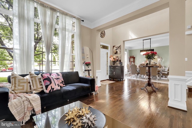 11162 Innsbrook Ct, Ijamsville, MD 21754 - living area with wood finished floors and ornamental molding