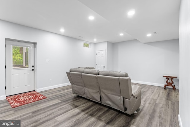 833 Gibbons Rd, Sykesville, MD 21784 - living area featuring baseboards, recessed lighting, and wood finished floors