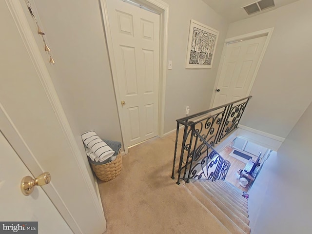 1231 S Clarion St, Philadelphia, PA 19147 - hall featuring an upstairs landing, baseboards, and carpet flooring