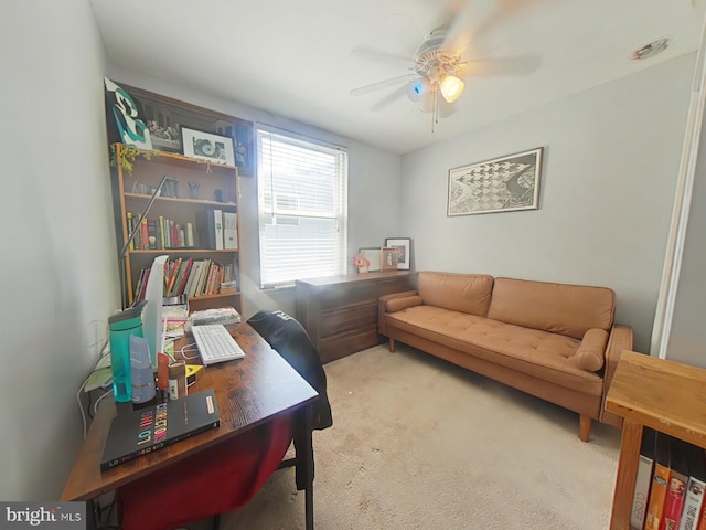 1231 S Clarion St, Philadelphia, PA 19147 - home office with ceiling fan and carpet floors