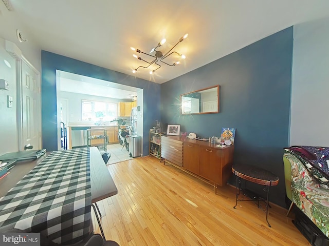 1231 S Clarion St, Philadelphia, PA 19147 - dining space with a chandelier and light wood-style flooring