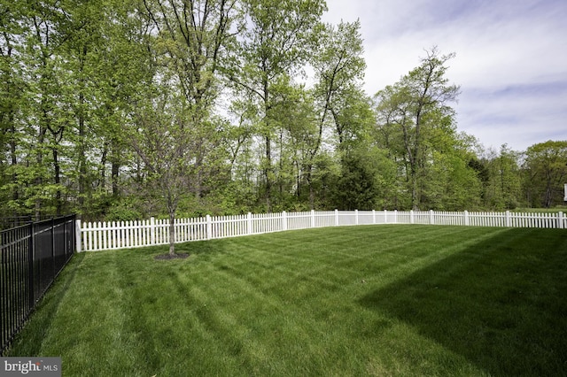 view of yard featuring fence