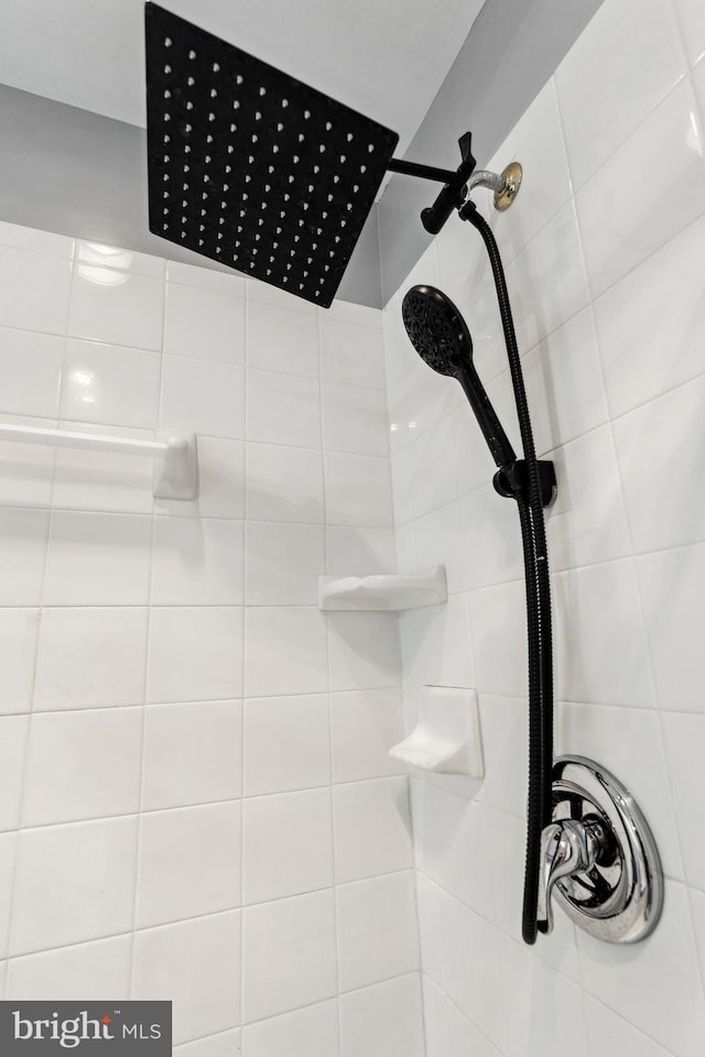 interior details with tiled shower