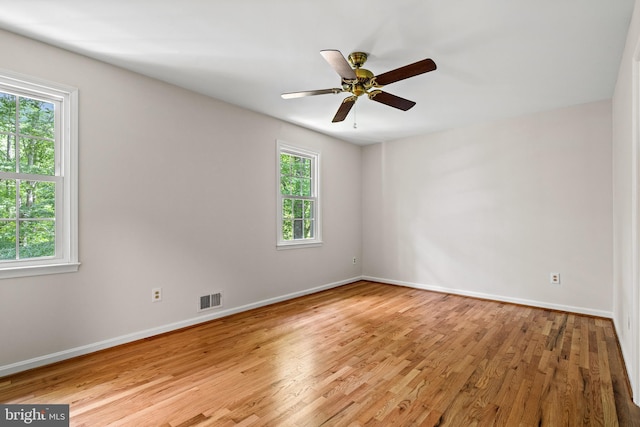 5420 Well Spring Rd, La Plata, MD 20646 - spare room featuring light wood finished floors, baseboards, and a ceiling fan