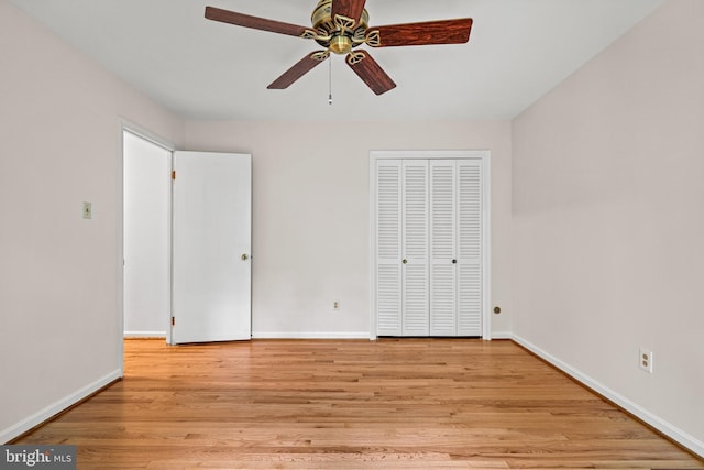 5420 Well Spring Rd, La Plata, MD 20646 - unfurnished bedroom featuring baseboards, light wood-style floors, and a closet