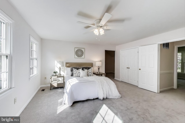 12148 Darnley Rd, Woodbridge, VA 22192 - carpeted bedroom with baseboards, a ceiling fan, and a closet