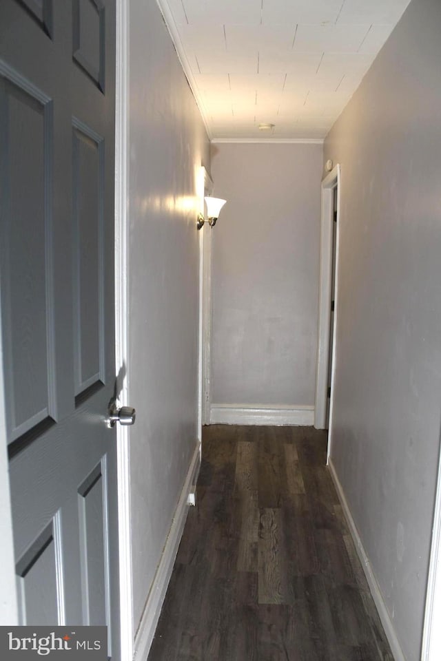 466 N Evans St, Pottstown, PA 19464 - corridor with attic access, wood finished floors, ornamental molding, and baseboards