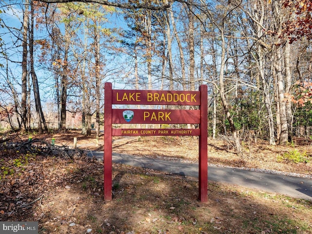 view of community sign