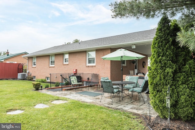 1085 Greenwood Rd, Winchester, VA 22602 - rear view of property with a patio, brick siding, and cooling unit