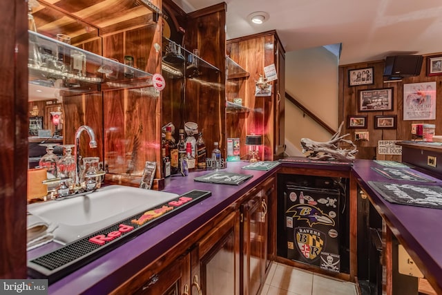 1085 Greenwood Rd, Winchester, VA 22602 - indoor wet bar with light tile patterned flooring