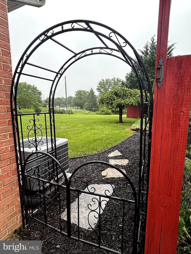 1085 Greenwood Rd, Winchester, VA 22602 - view of grassy yard featuring a gate and cooling unit